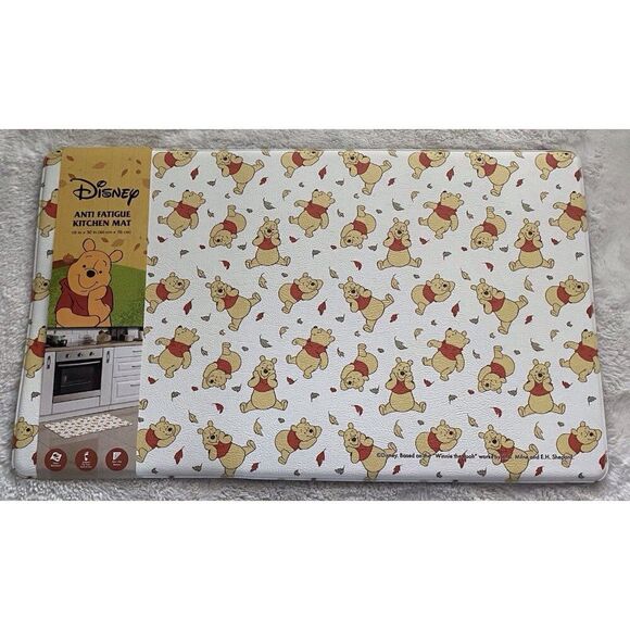 Disney Winnie The Pooh Fall Autumn Leaves Anti Fatigue Kitchen Mat 18 X 30” NEW - Picture 2 of 16